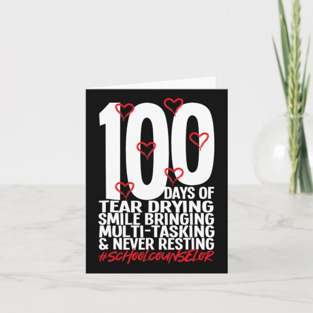 Tarjeta Días De Consejero Escolar 100 Día De Colegio (Anverso)