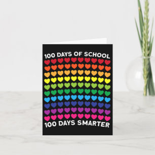 Tarjeta Días De Escuela 100 Días Más Inteligentes Corazón 