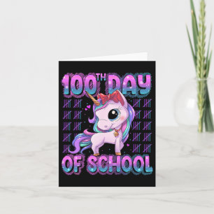 Tarjeta Días de escuela Unicorn 100 días más inteligentes
