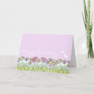 Tarjeta Dias de Inglés Mariposa Pastel Feliz Cumpleaños