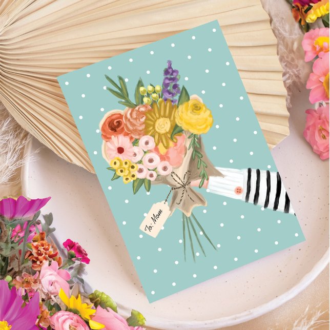 Tarjeta Días de las madres con flores silvestres (Wildflower Floral Bouquet Mother's Days Card)