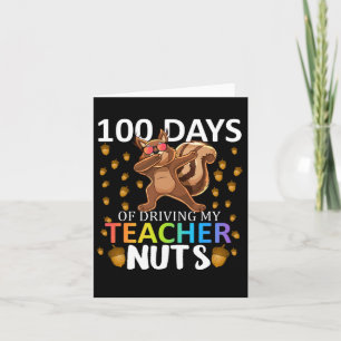 Tarjeta Días De Manejar A Mi Maestra Con Nueces 100 Días D