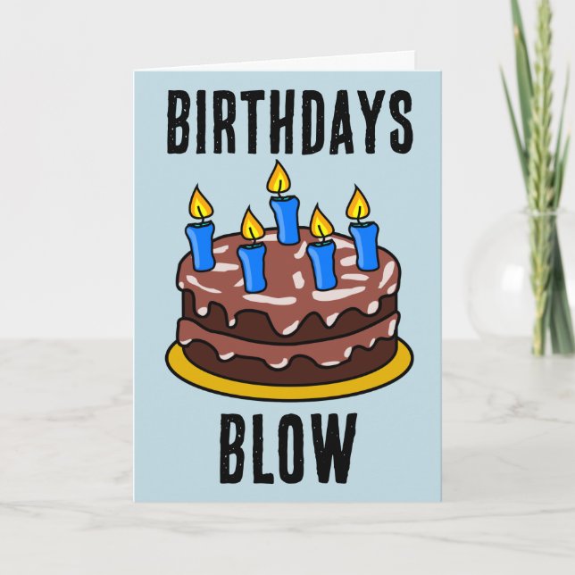TARJETA DÍAS DE NACIMIENTO BLOW FUNNY CAKE GREETING CARD (Anverso)