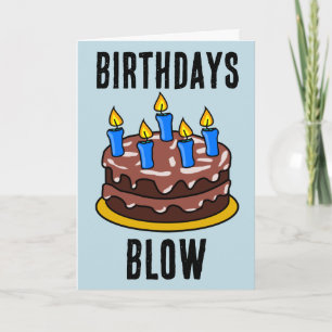 TARJETA DÍAS DE NACIMIENTO BLOW FUNNY CAKE GREETING CARD