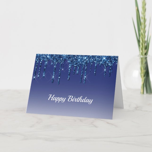 Tarjeta Días de nacimiento de los Purpurinas azules de mod (Anverso)