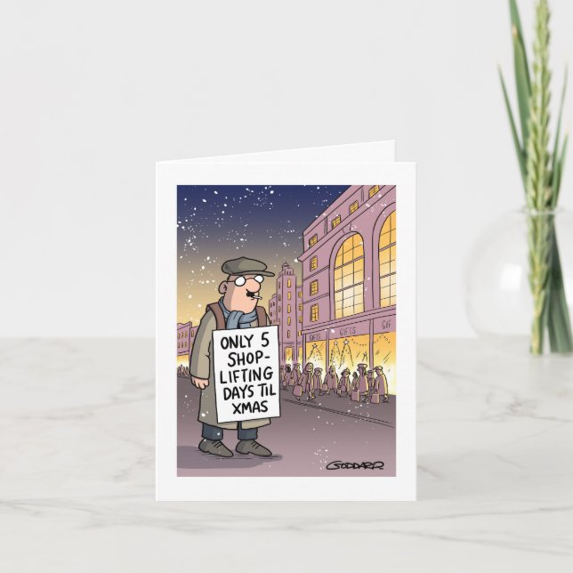 Tarjeta Días de robo en tiendas hasta Navidad (Anverso)