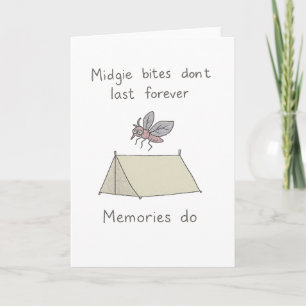 Tarjeta Días divertidos de camping escocés Midgie