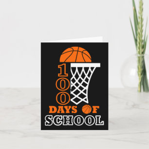 Tarjeta Días Escolares De Niños Basketball 100° Día De La
