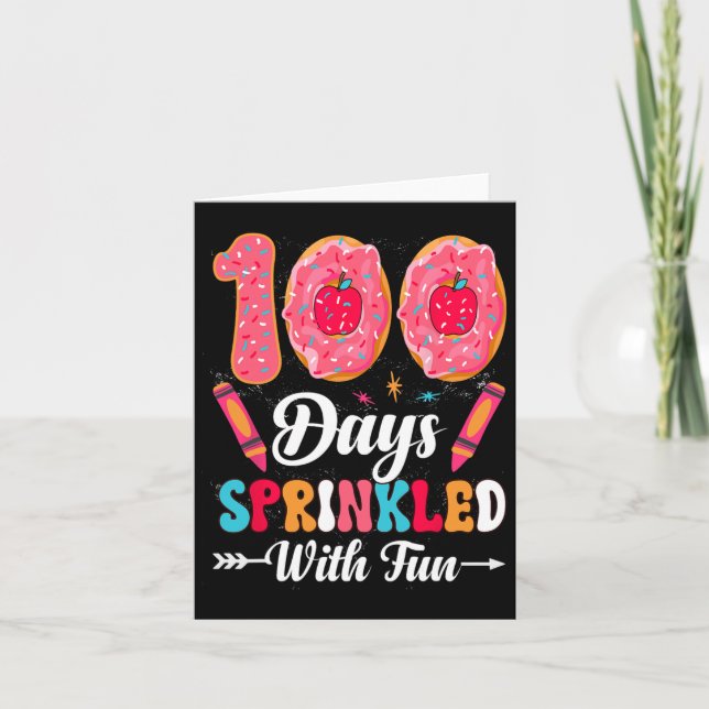 Tarjeta Días Escolares Espolvados Con Torta Divertida Y Cu (Anverso)