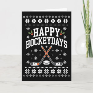 Tarjeta Días Felices de Hockey Jersey Feo de Navidad Para 