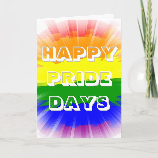 Tarjeta Días Felices del Orgullo Bandera de Arcoíris Explo (Anverso)