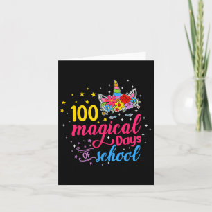 Tarjeta Días mágicos niños unicornios disfrazan 100 días d