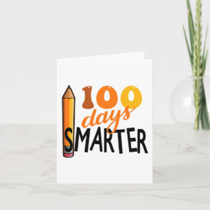 Tarjeta Días más inteligentes 100º día de escuela estudian
