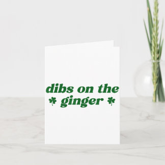 Tarjeta Dibs en el pelirrojo día de San Patricio irlandés 