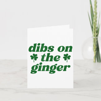 Tarjeta Dibs en el pelirrojo día de San Patricio irlandés 