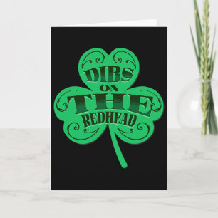 Tarjeta Dibs En La Pelirroja Divertido Día De San Patricio