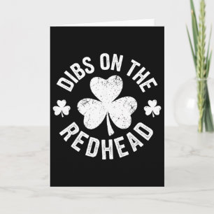 Tarjeta Dibs en la pelirroja divertido día de San Patricio