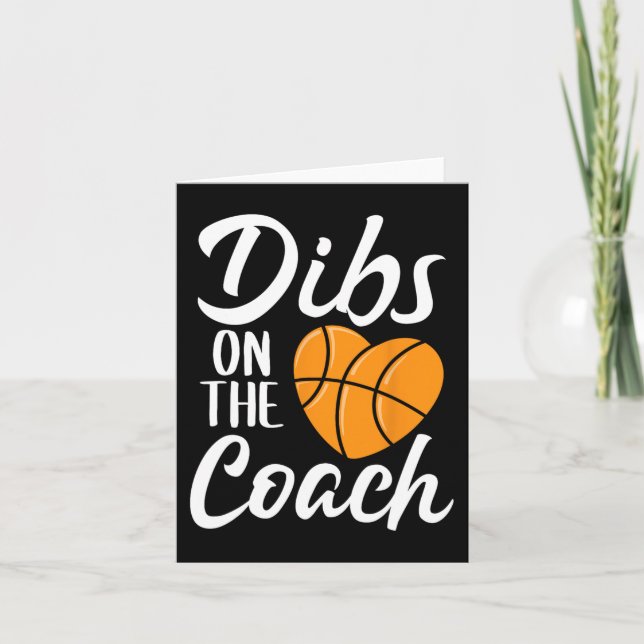 Tarjeta Dibs On The Coach Basketball Heart Cute Mothers Da (Anverso)