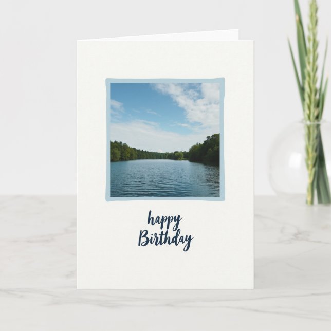 Tarjeta Dibujada a Mano del Lago Pacífico (Anverso)