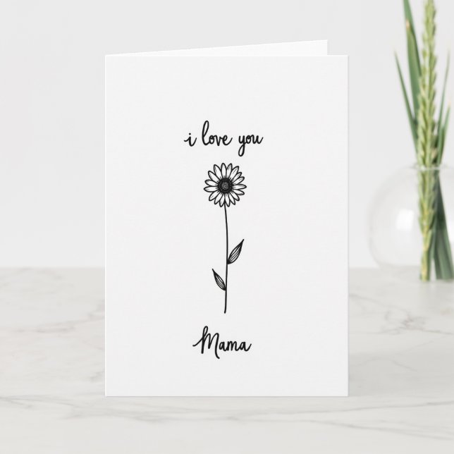 Tarjeta Dibujada a Mano para la Mamá Más Dulce (Anverso)
