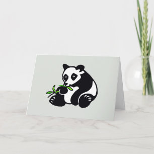 Tarjeta Dibujado a mano - Oso PANDA - Vida silvestre - Nat