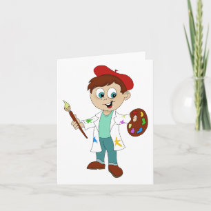 Tarjeta Dibujante de dibujos animados pintor genérico de u