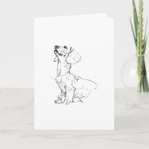 Tarjeta Dibujo Adorable de Dachshund, Padre de Perro