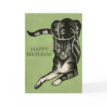 Dibujo agujereado del gato - feliz cumpleaños o lo
