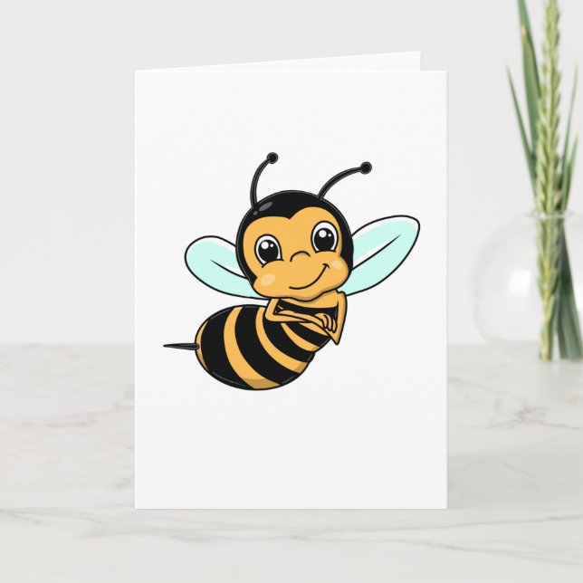 Tarjeta Dibujo Animado de Abeja Linda (Anverso)