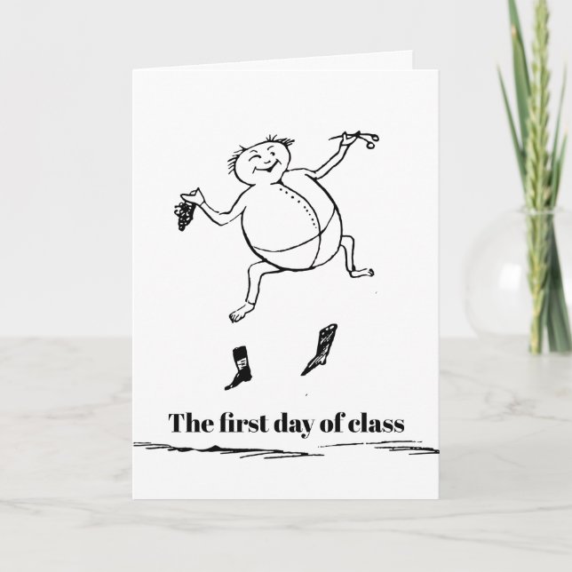 Tarjeta Dibujo animado de Edward Lear de la enhorabuena (Anverso)
