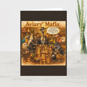 Tarjeta Dibujo animado de la mafia aviar: humor de la fami