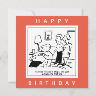 Tarjeta Dibujo animado de marido que le gusta mantenerse e