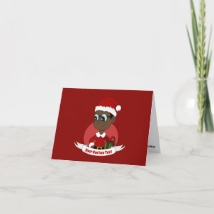 Tarjeta Dibujo animado de niño navideño lindo