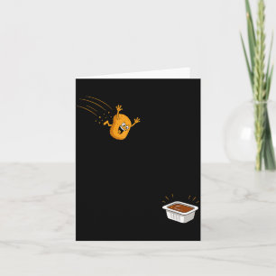Tarjeta Dibujo Animado De Nugget De Pollo Volador Divertid