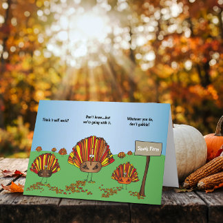 Tarjeta Dibujo animado de pavo de Acción de Gracias divert