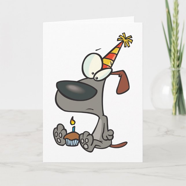 Tarjeta Dibujo animado de perro triste de cumpleaños con m (Subido por el creador)