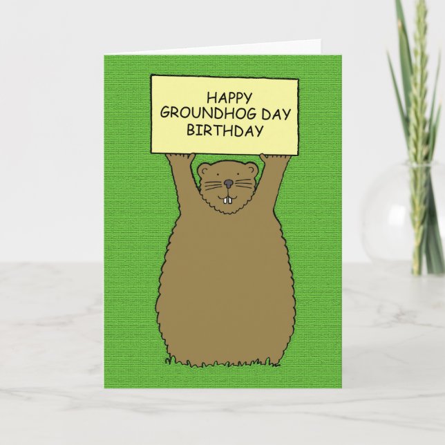 Tarjeta Dibujo animado del cumpleaños del día de la (Anverso)