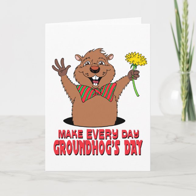 Tarjeta Dibujo animado Groundhog (Anverso)