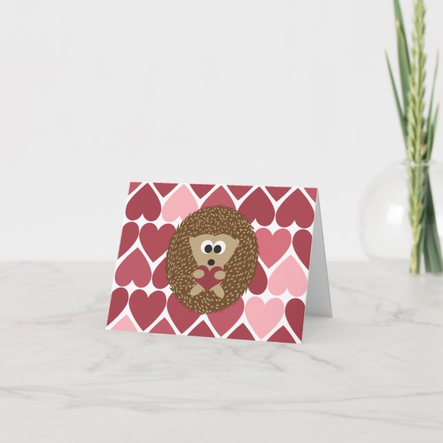 Tarjeta Dibujo animado lindo HedgehogHedgehugs y (Anverso)