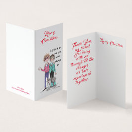 Tarjeta Dibujo de 2 amigos cercanos y sus perros