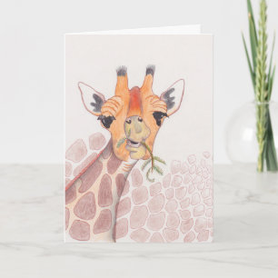 Tarjeta Dibujo de Cute Giraffe