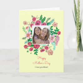 Tarjeta Dibujo de Día de la Madre de vientre amarillo flor