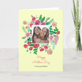 Tarjeta Dibujo de Día de la Madre de vientre amarillo flor