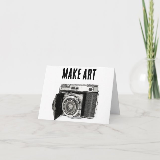 Tarjeta Dibujo de fotógrafo de cámara de película de 35 mm (Anverso)