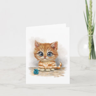 Tarjeta Dibujo de gatito naranja