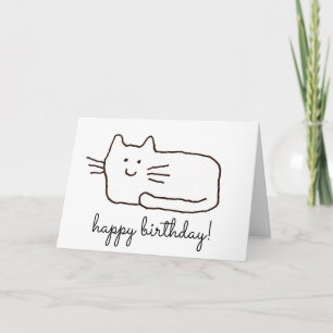 Tarjeta Dibujo de gato de dibujos animados divertido Feliz