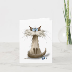 Tarjeta Dibujo de gato siamés