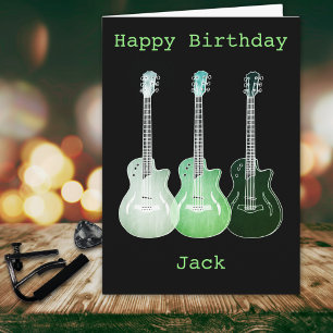 Tarjeta Dibujo de guitarra musical de arte psicodélico Aña