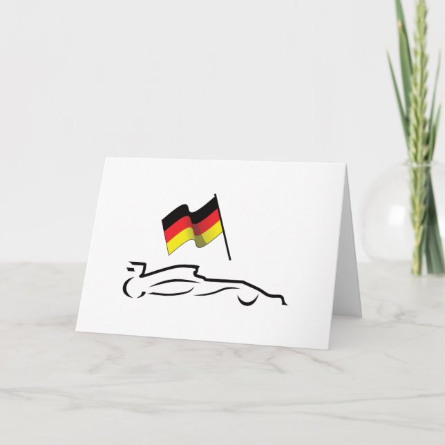 Tarjeta Dibujo de la línea de coches de carreras con bande (Anverso)