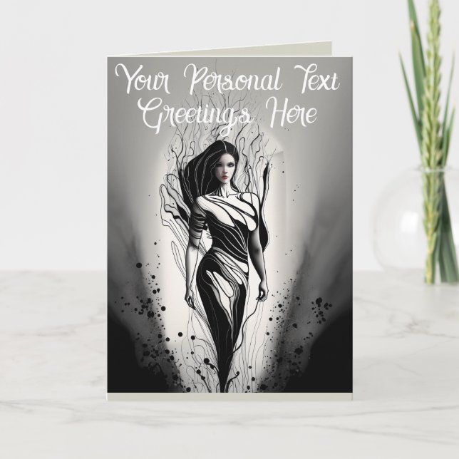 Tarjeta Dibujo de Modelo Hermoso Personalizable con Tinta  (Anverso)
